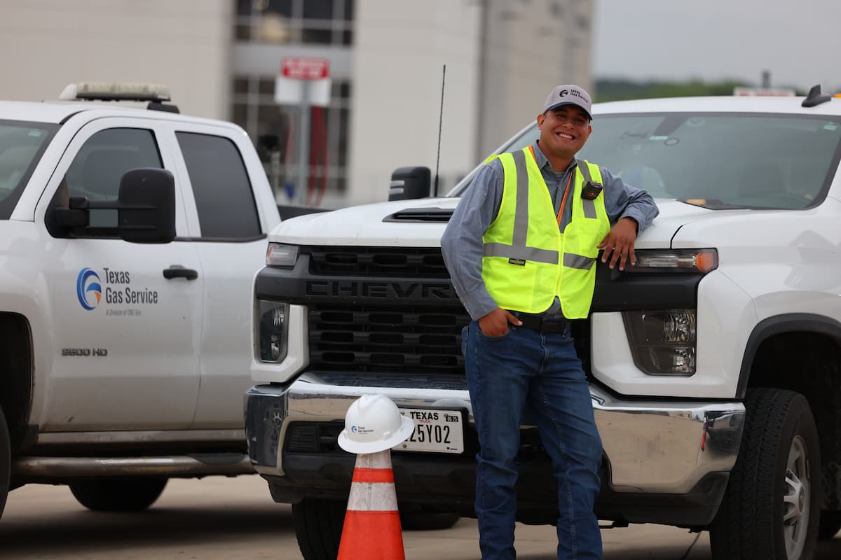 TGS employee with truck